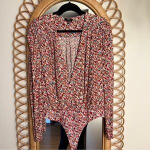 AFRM Nora Floral Bodysuit, size L